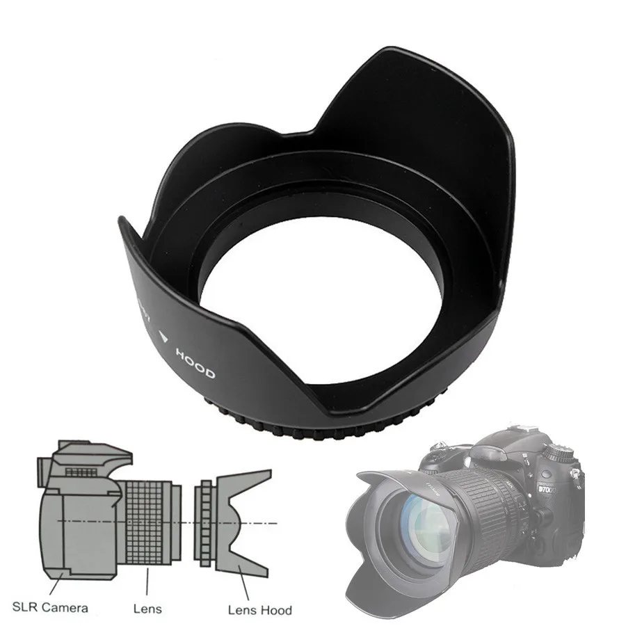 58mm Screw-In Flower Lens Hood For Canon 1300D 1200D 800D 760D 750D 700D 650D 600D 100D 80D 70D 77D 60D and 18-55mm lens