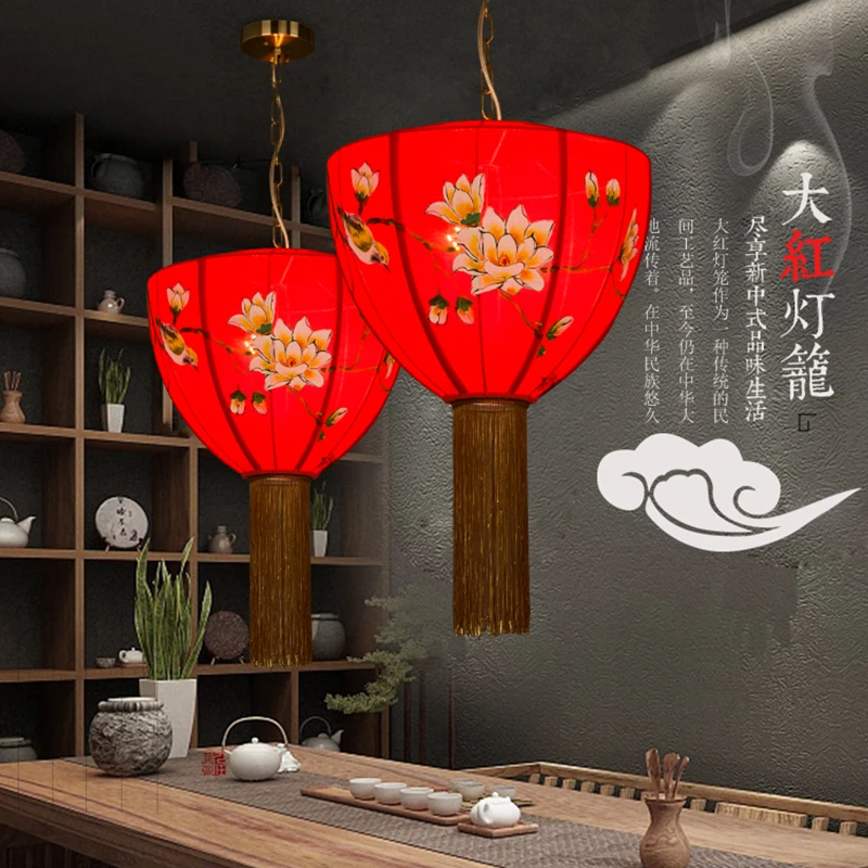 Chinese art pendant lamp tea house restaurant lights hotel Hot pot shop lantern corridor light creative pendant lights ZA82117