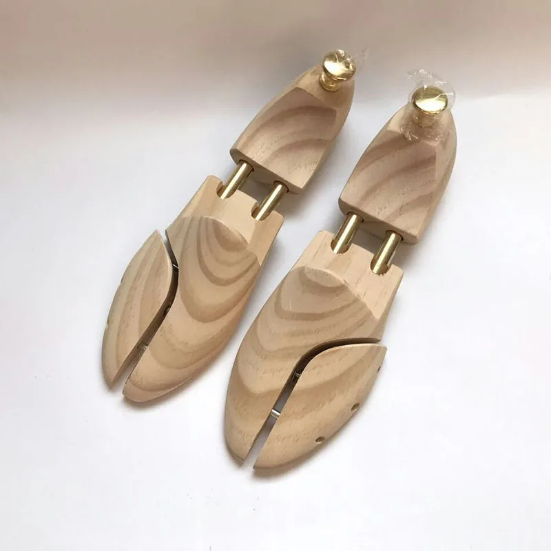 Tubo doble de madera maciza de alta calidad para primavera, madera de pino de Nueva Zelanda, moldeador de zapatos ajustable, árbol de zapatos para hombre