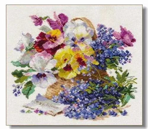 Amishop-Gold Collection Counted Cross Stitch Kit, Orchid and