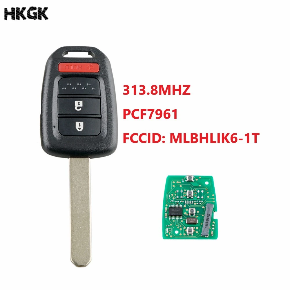 

2+1 Buttons Remote Key 313.8MHz With PCF7961 Chip for For Honda CR-V 2013 2014 2015