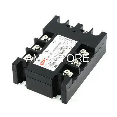 JGX-33100A 3.5-32VDC/480VAC 100A DC to AC 3 Phase SSR Solid State Relay w Indicator Light