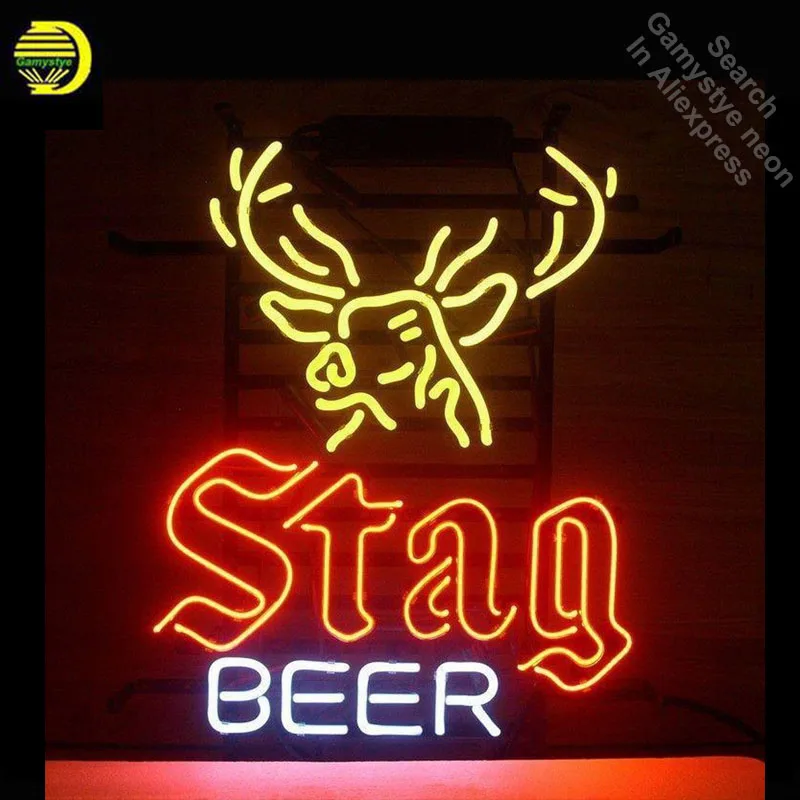 

Neon Sign for STA BEER Neon Bulbs sign Deer handcrafted Glass tubes Decorate Beer Wall Room signs Art Colored Lamp Wall Decor