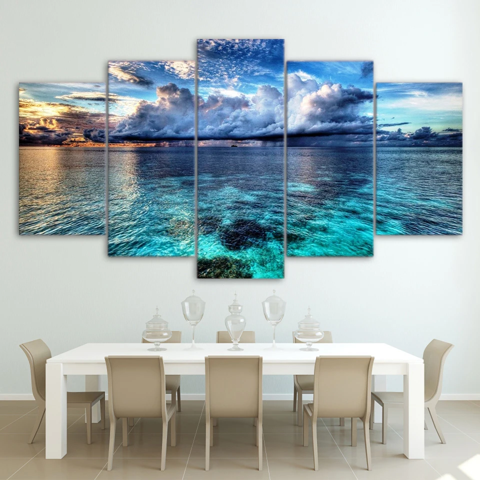 

5pcs/set 5d Diamond Embroidery Beach Seascape 3d Diamond Painting Cross Stitch Mosaic Pattern Square Rhinestone Decor triptych