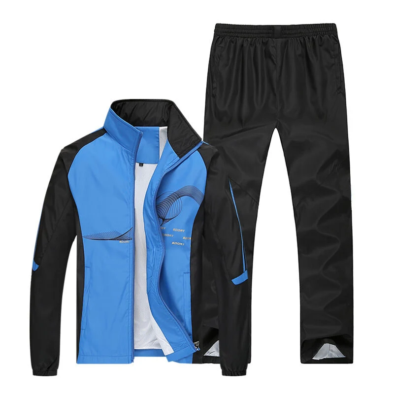 Men Sport Suits Sportswear Set New Style Polyester Fabric Fitness Training Tracksuit Zip Pocket Running Sets Mens Jogging Suit