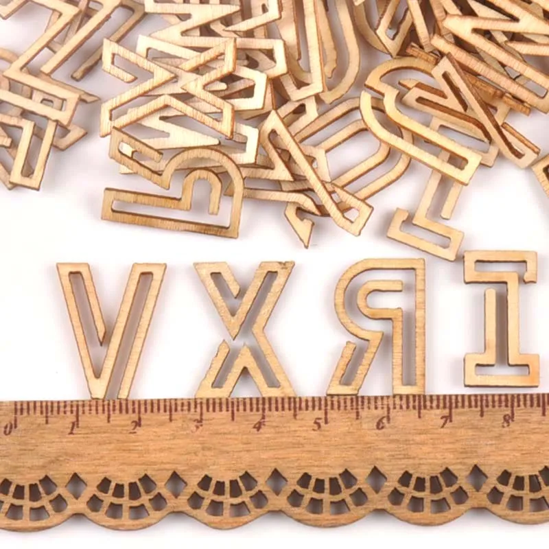 22x15mm Natural Wooden Hollowed-out Letter/alphabet For DIY Crafts Home Handmade Unfinished Wood Decoration 78Pcs (3 Set) m1651