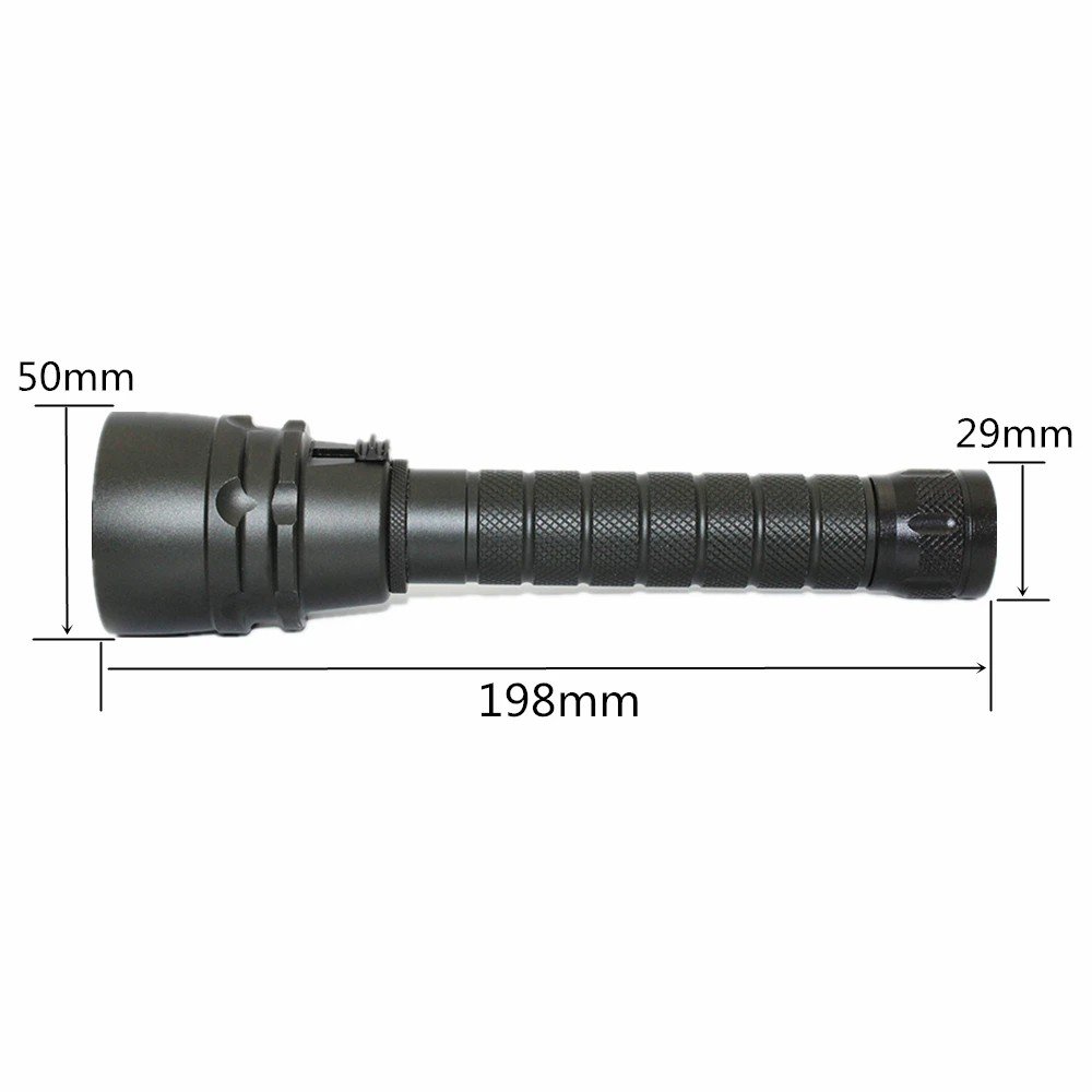 Lampe torche de plongée sous-marine UV LED, lampe de poche pour la recherche en mer, ambre, perruque, 2 piles 18650, chargeur, 5x