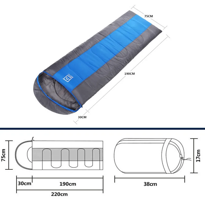 Outdoor Travel Adult Sleeping Bag  (190 + 30) * 75 Cm 1.3 Keep Hot Thermal Envelope Waterproof Picnic Camping Trip  Sleeping Bag