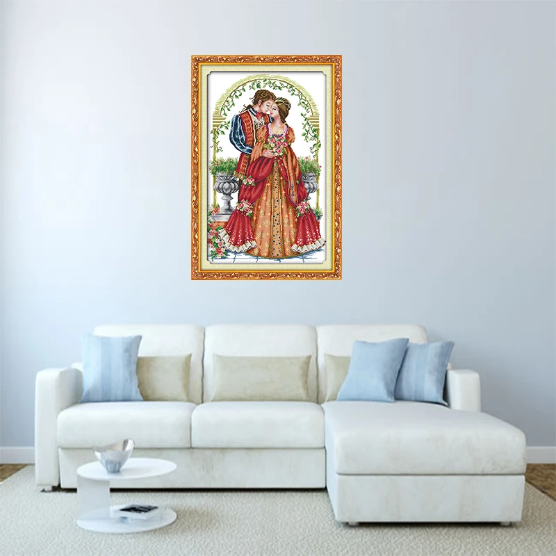 European character series blind date love hand-dyed embroidery cross stitch suite romantic couple decorative painting