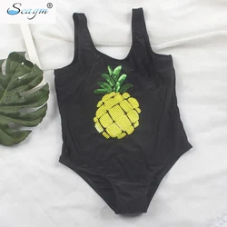 Costumi da bagno per bambini Seagm per ragazze costumi da bagno per bambini Infantil brasiliani costumi da bagno per ragazze di un pezzo costume da bagno con paillettes dorate ananas 21