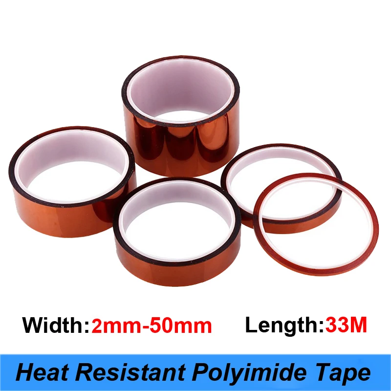 High Temperature Electrical Tape Heat Resistant Insulation Polyimide Tape 2/3/10/20/30/50/60MM Width 33 M/100 ft Length