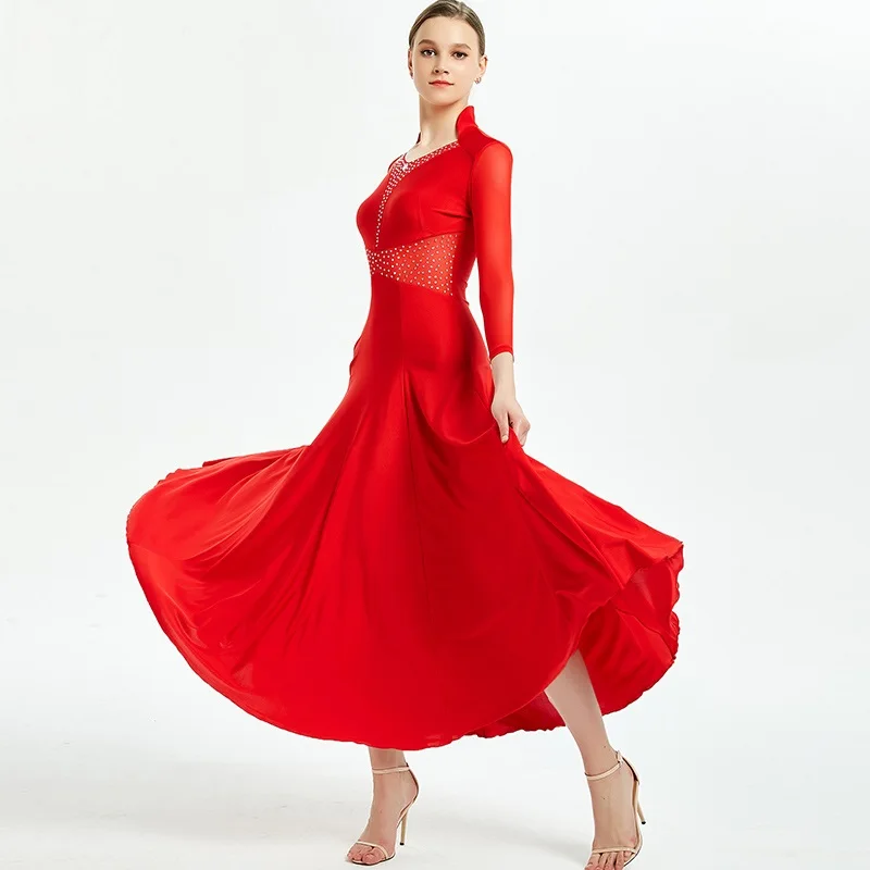 Vestido de baile de tango, roupas para dança de clube, vestido feminino padrão para dança