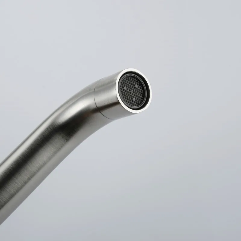 Imagem -05 - Torneira de Pia de Níquel Escovado Montado na Parede Smesiteli Bico de Rotação de 360 Graus Uma Alça Desvio do Banheiro Torneiras Misturadoras