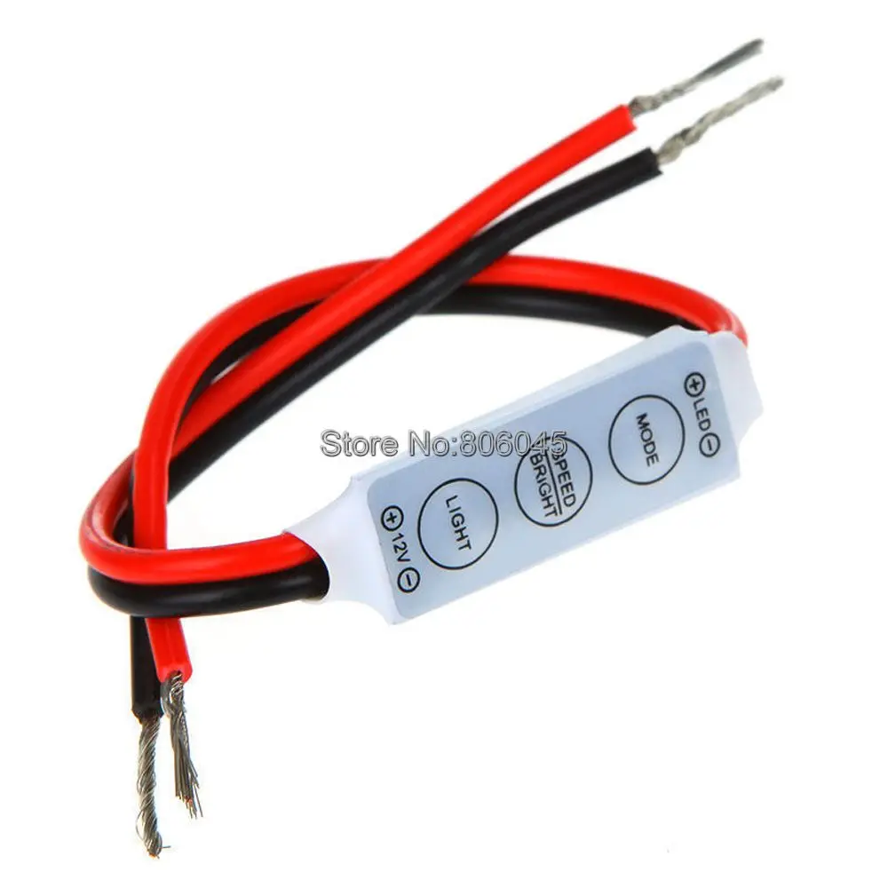 

20pcs/lot DC12V 24V 6A Mini Inline 3Key LED Dimmer Controller for SMD 3528 5050 5630 2835 3014 Single Color LED Strip Light