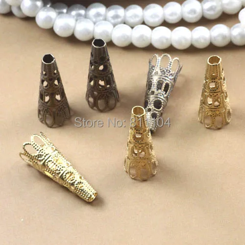 

9x22mm Multi-color Plated Brass Metal Blank Filigree Flower Links Spacer Beads Connectors Jewelry Findings Connectors Charms