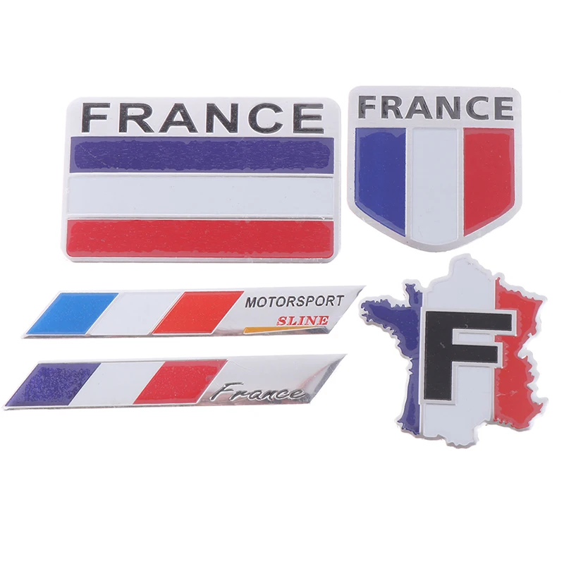 3D Aluminum Car Styling France Flag Emblem Badge Car Sticker Decals Car-Styling For Peugeot 307 206 207 Citroen Renault DS C2 C3