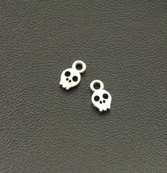 30pcs 5x8mm  Metal Alloy Silver Color Mini Skull Charm Handmade Charms Pendants Jewelry Findings A889