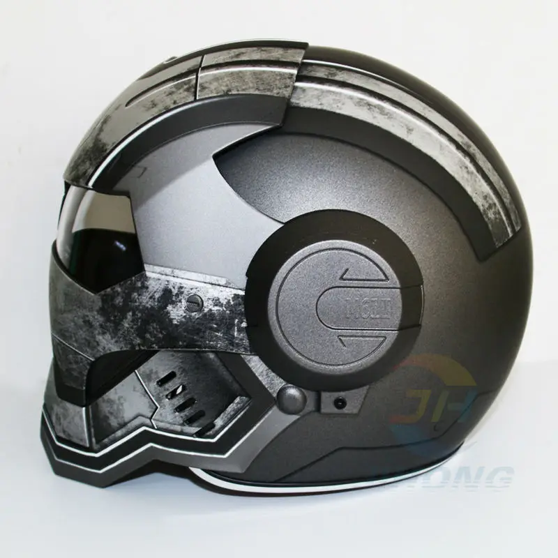 Masei Matt gray War Machine Mens womens helmet motorcycle half helmet open face helmet ABS casque motocross image 2