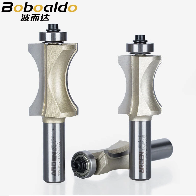 1/2 Shank Half Round bit Endmill Arden Router Bits for Wood Sunk Bead Bit With Bearing Woodworking Tool Milling Cutte