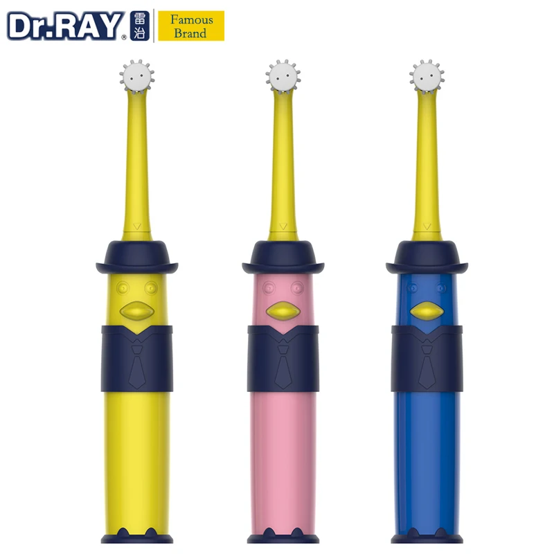 Dr.Ray Smart Electric Toothbrush For Children,Kids Toothbrush IPX7 Waterproof DuPont Soft Bristle 3D double-sided brush head