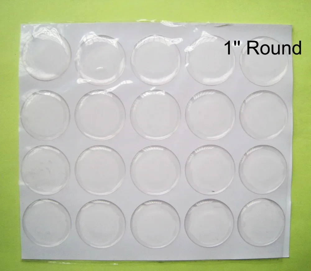 

Good Quality 1000pcs 1 inch (25.4mm) 3D Clear Round Transparent Epoxy Dome Circles Resin Stickers For Bottle Cap Jewelry Crafts