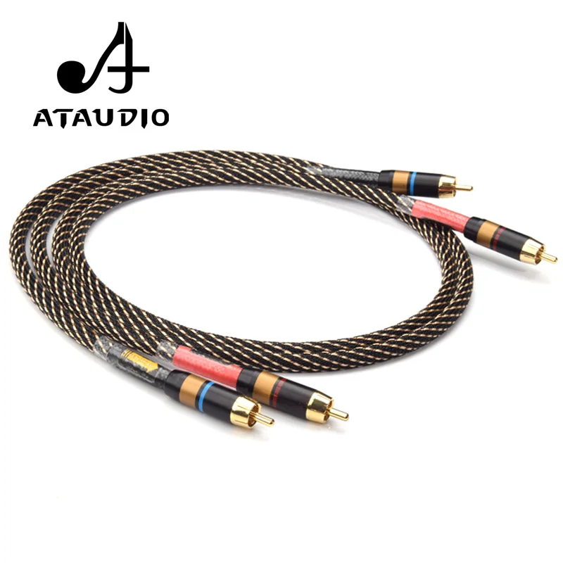 ATAUDIO One Pair Hifi 2rca Cable High Quality DVD Amplifier Multinedia Interconnection Rca Audio Cable