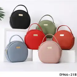 Small women round bag Simple Casual crossbody bag for women pu leather shoulder bag brand lady tote bag purse