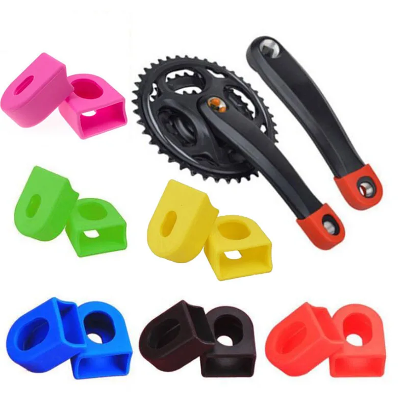 1 Pair Bike Crank Protector Cover Silica Gel Race Face Bicycle Crank Boot Protectors Crankset Protective Case