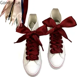 4cm Extra Wide Satin Shoelaces Flat Ribbon Laces for High-top Sneaker 150cm/59Inch