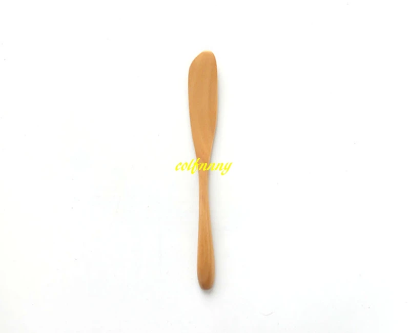 100pcs/lot Fast shipping 15*2.3cm Natural wood cheese knife wooden bread butter spatula butter knife