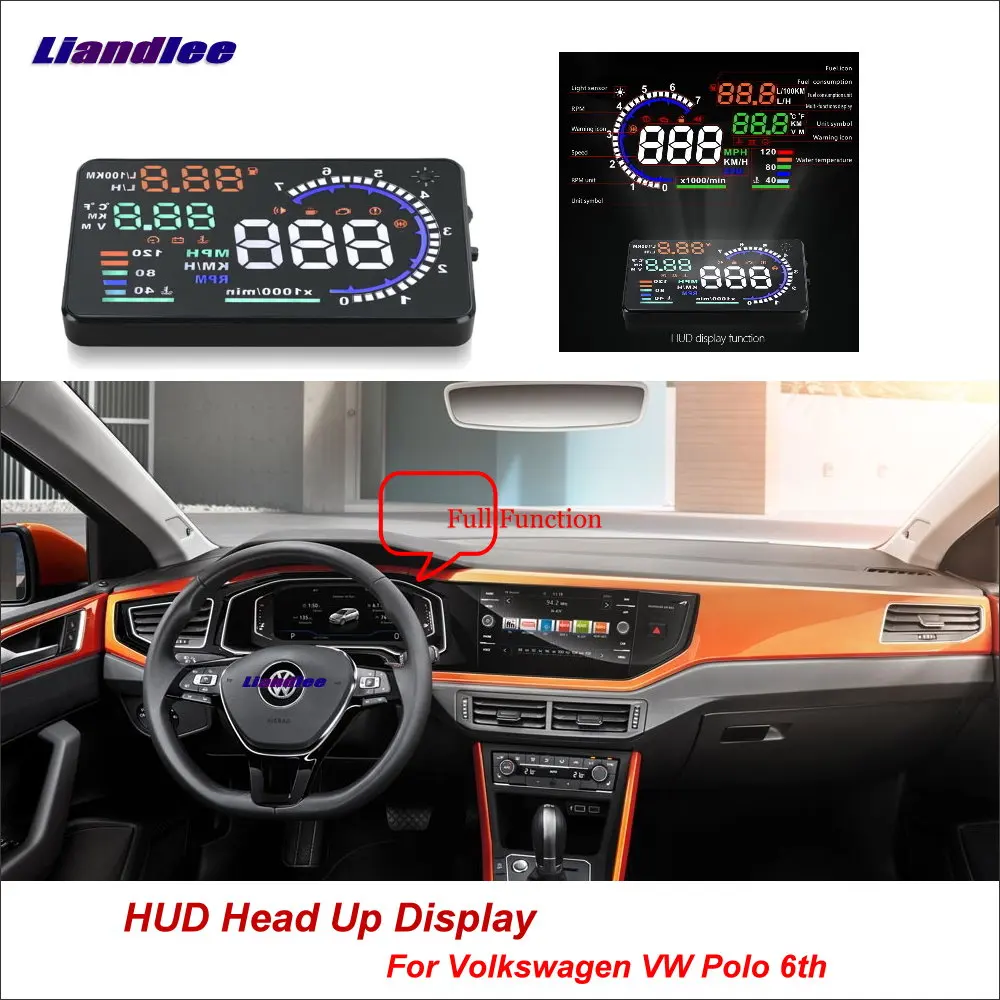 

Car Head Up Display HUD For Volkswagen VW Polo 6th 2018 Safe Driving Screen OBD II Speedometer Projector Windshield