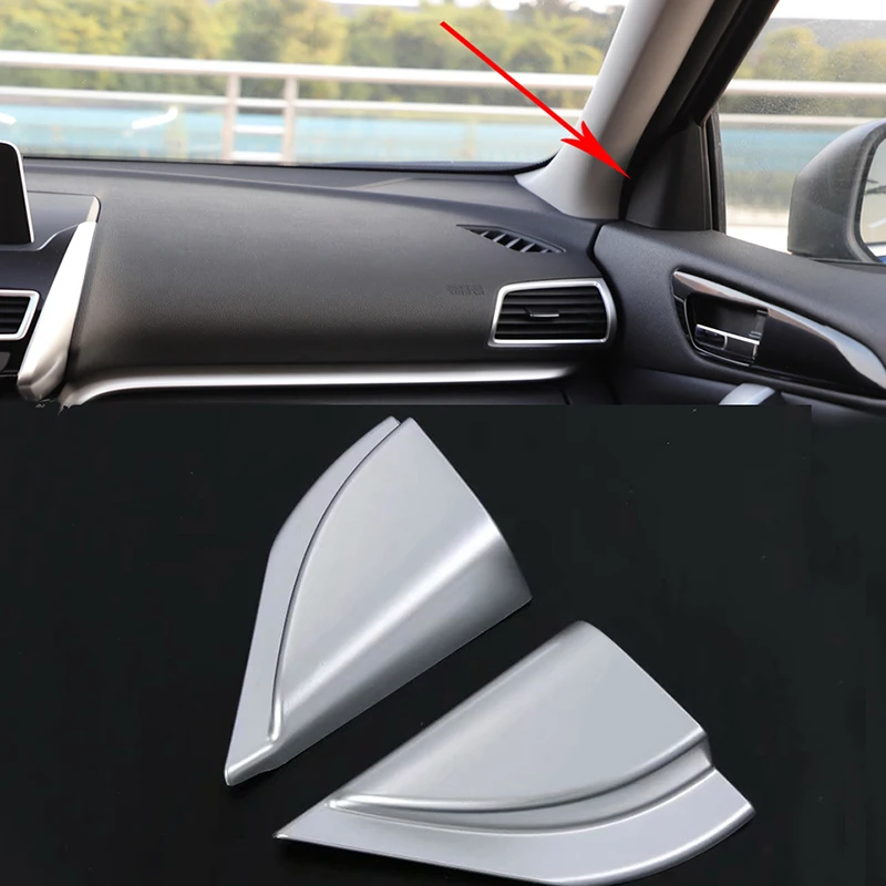 

For Mitsubishi Eclipse Cross 2017 2018 2019 ABS Matte Front Door Interior Triangle Cover Trim Window A Pillar Stickers 2pcs