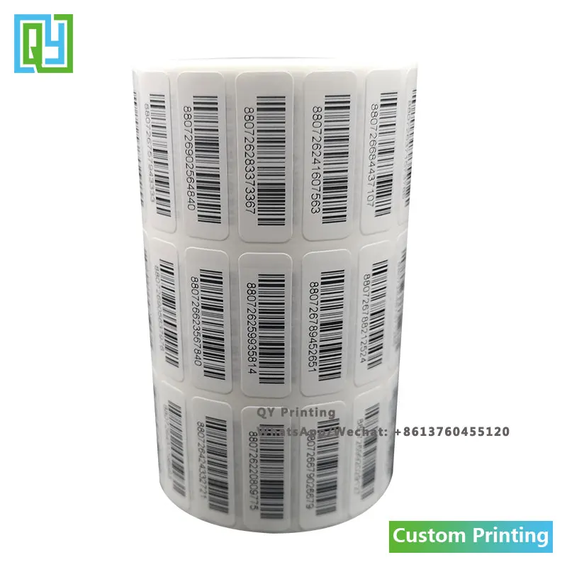 1000pcs 30x10mm Free Shipping Customized Serial Number Barcode Labels White Paper Variable Data Stickers For Inventory Tracking