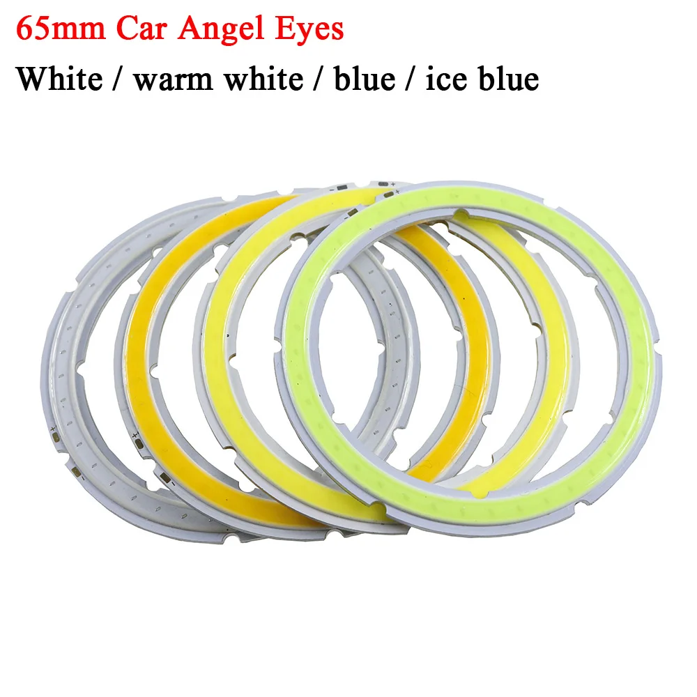 

2PCS cob-angel eyes DC 12V-14V Auto Halo Rings Angel Eye COB Headlight 65MM Led Angel Eyes Motorcycle accessories Decor