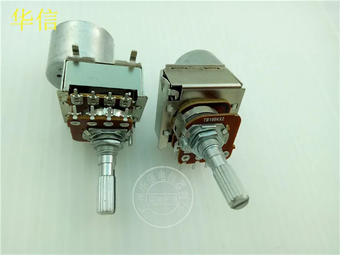 

[YK] double potentiometer with motor Type 148 B50K B100K B503 B104 length 25MM flower 8 feet switch