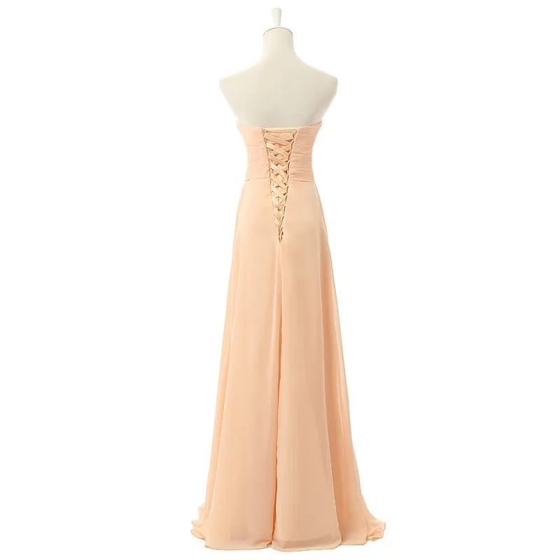 Free shipping Pastel colors Bridesmaid Dresses To Wedding Party Long A-Line Sweetheart Chiffon Formal Dress Vestidos