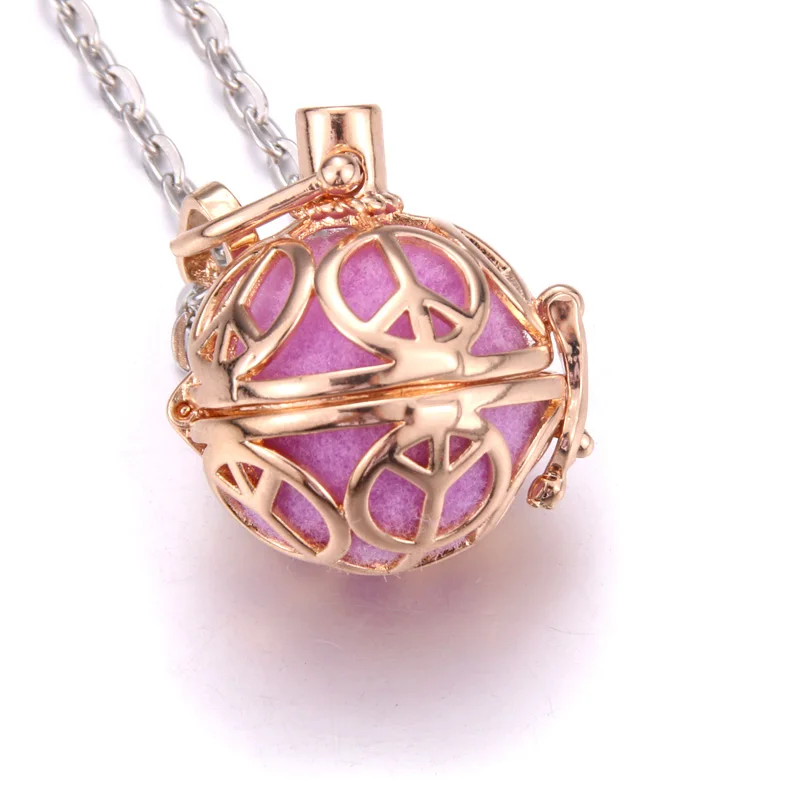 New Aromatherapy Jewelry Peace sign Perfume Diffuser necklace charm Aroma Essential Oils Diffuser Pendant Necklace women men