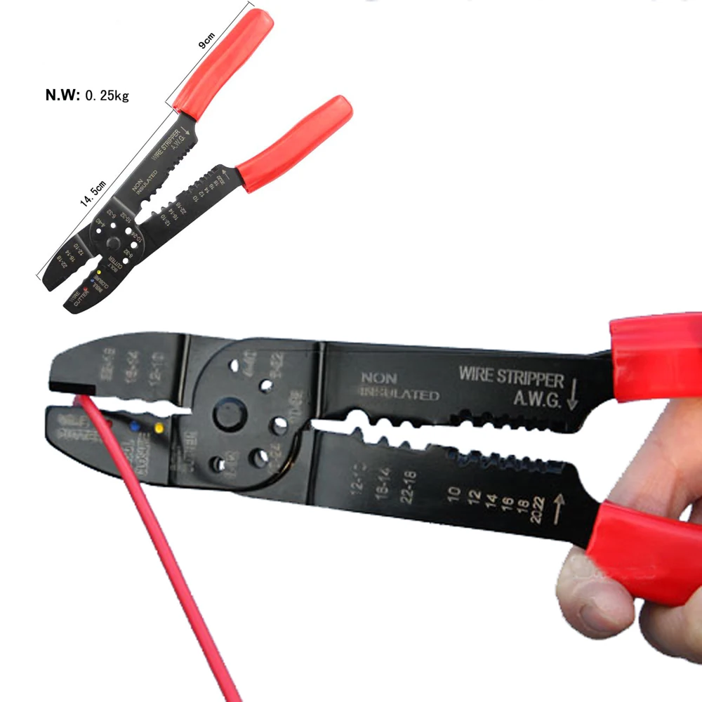 Alicates pelacables para terminales de Cable, cortador de prensado con Kit surtido de terminales de 420 Uds.