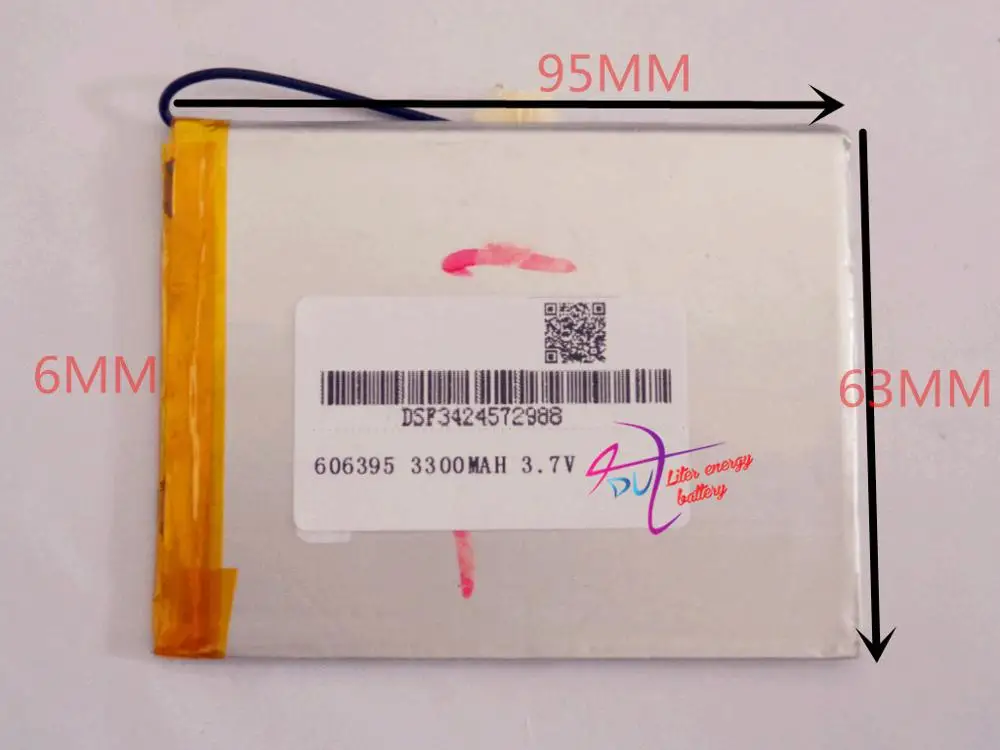 

Size 606395 3.7V 3300mah tablet battery with protection board For Tablet PCs PDA Digital Products