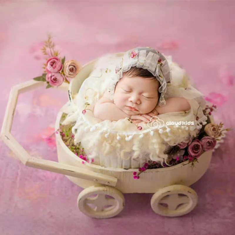 

Newborn Lace Wrap Hat Full Set Photograpy Props Baby Gril Bonnet Hand Sewn Swaddle Blanket Layer Fabric