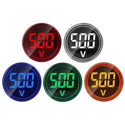 LED Voltmeter Signal Lights Digital Display Gauge Volt Voltage Meter Indicator Lamp Tester Measuring Range AC 60-500V DC 6-100V