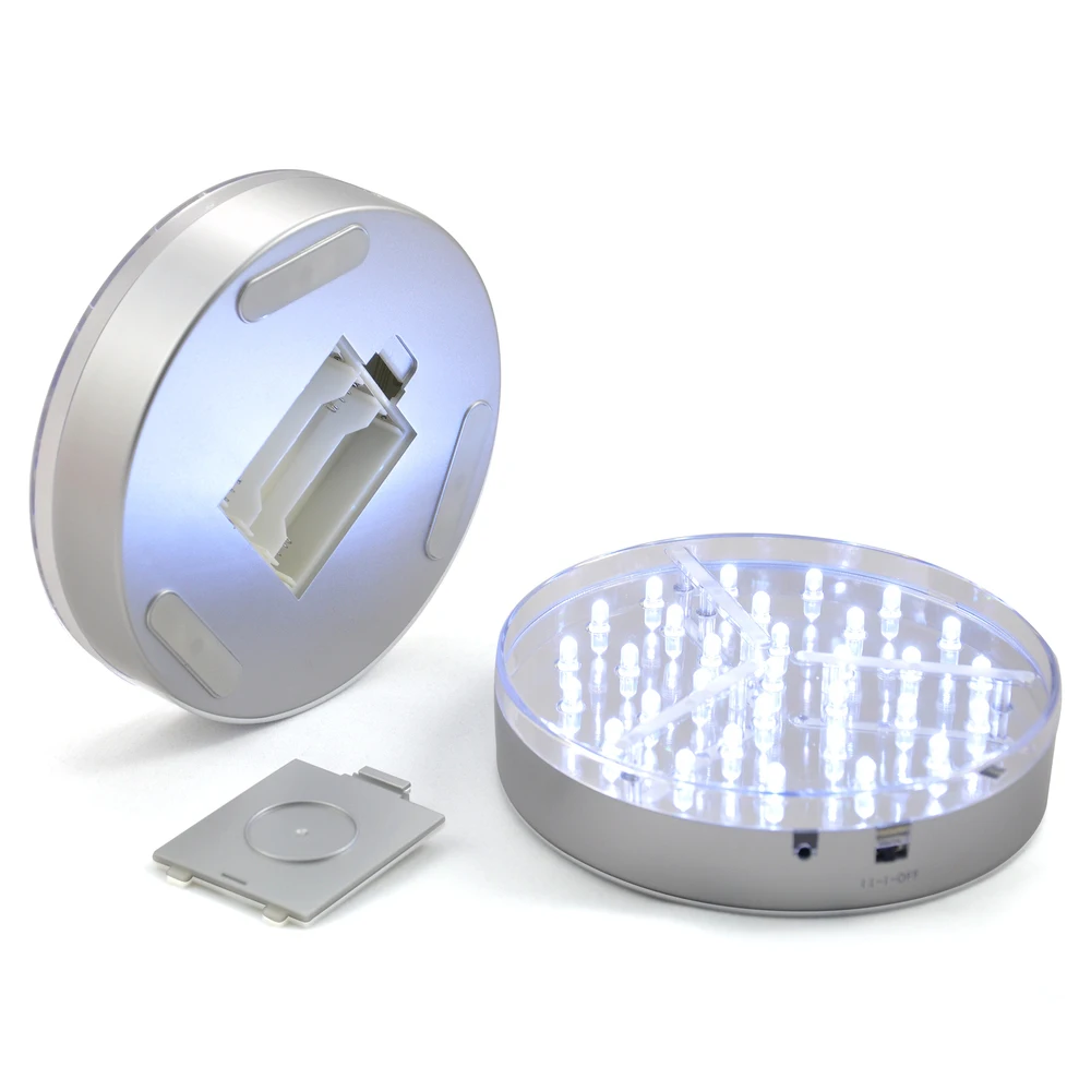 2pieces/lot  E Luminator Light Base, 31 White LEDs, 6inch Diameter 3AA Battery Operated Super Bright LED Uplighter