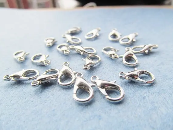 500pcs 6mmx10mm Silver tone/Antique Bronze Rodium Metal Lobster Clasps Hooks Connector Charm Finding DIY Accessory Jewellery