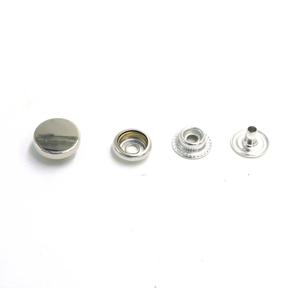 High quality Flat metal 10mm/12mm/15mm/17mm/20mm new Metal buttons 201/203 Overcoat silver snap button 10sets/lot