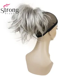 Curto Natural Onda Ponytail Extensão do Cabelo, Prata, Clipe Garra No Hairpiece, 10-12