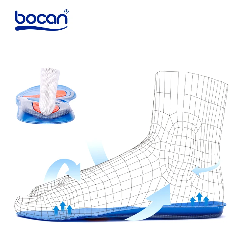 Bocan เจล insoles 1 คู่คุณภาพสูงใส่สบายรองเท้า Insoles shock absorption insole สำหรับผู้ชายและผู้หญิง