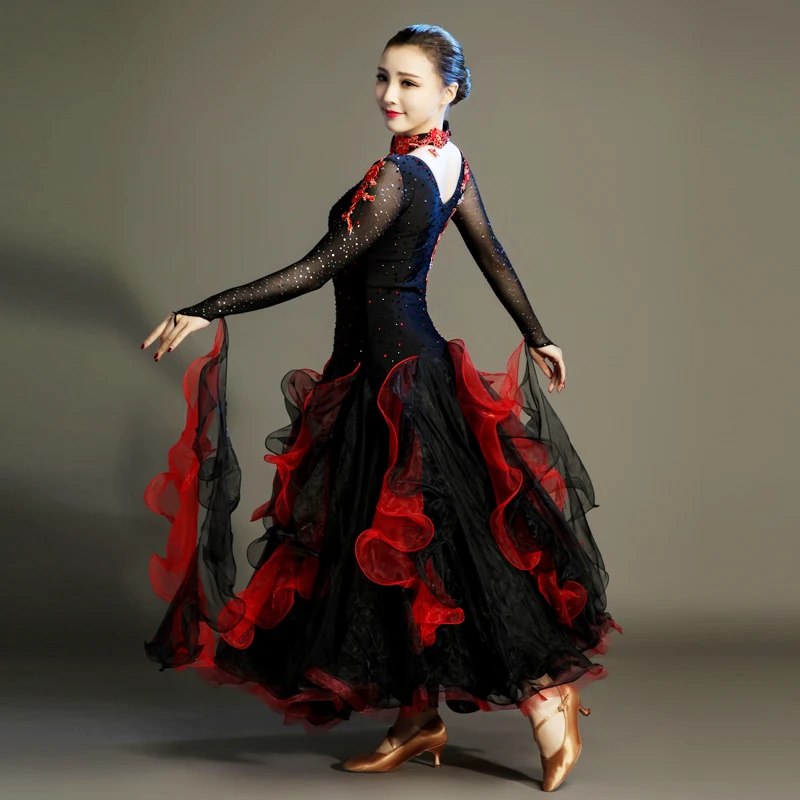 2017 Time-limited Costume Ballroom Dance Skirts Newest Design Woman Modern Waltz Tango Dress/standard Competition Dress -281