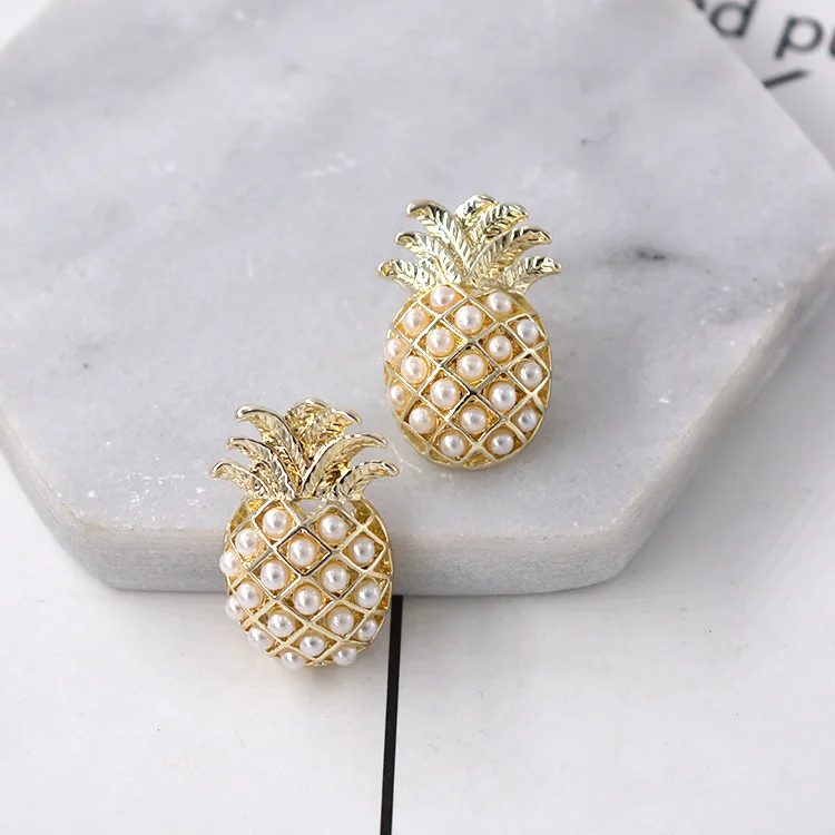 Fashion pineapple small earrings for woman Pendientes mujer серьги женские boucle d’oreille femmes