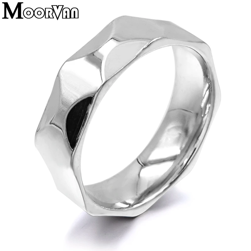 Кольцо Moorvan, свадебное кольцо из нержавеющей стали 100% для мужчин, раннее ювелирное изделие, кольца на палец, Круглый Шарм, мужской подарок, кольцо