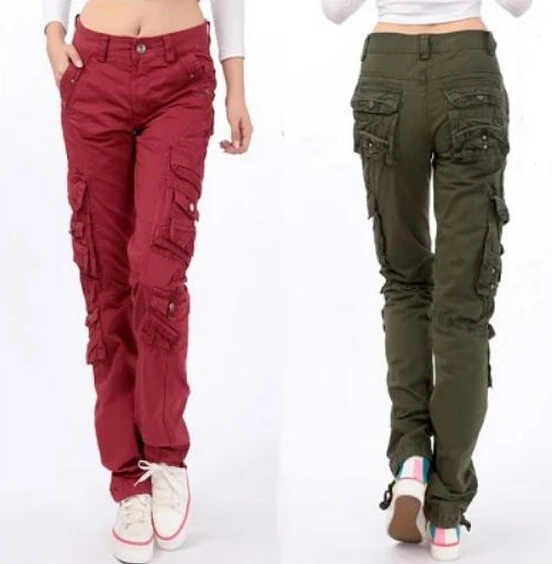 

New arrival Women's Cargo Pants Leisure Trousers Leisure more Pocket pants Woman Bottoms